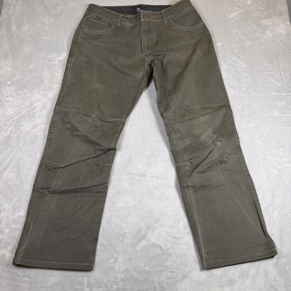 KÜHL Rydr Vintage Patina-Dye‎ Olive Green Outdoor Utility Pants Mens 36